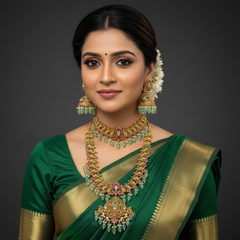 Jadau Bridal Set With Nakshi - BR005