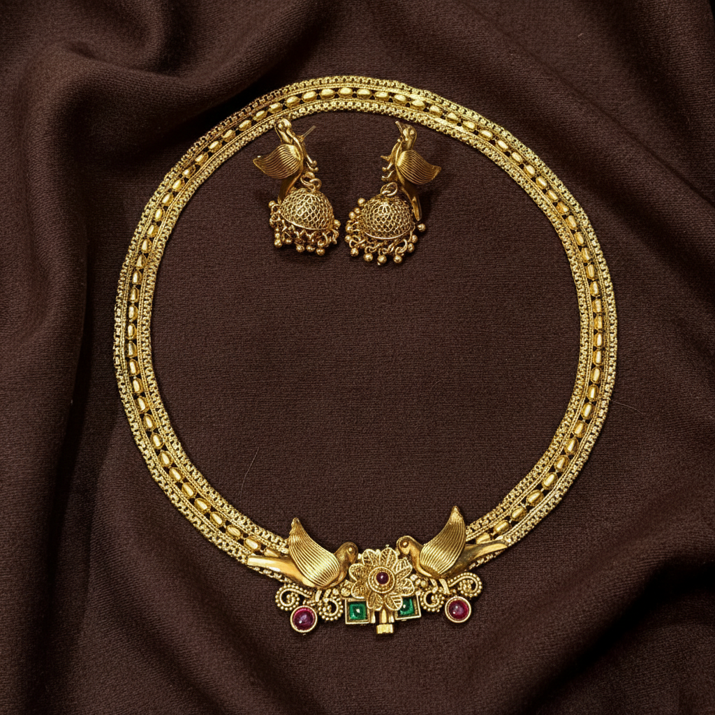 Designer Nanu Chain Front Open With Jhumkis - NN00913