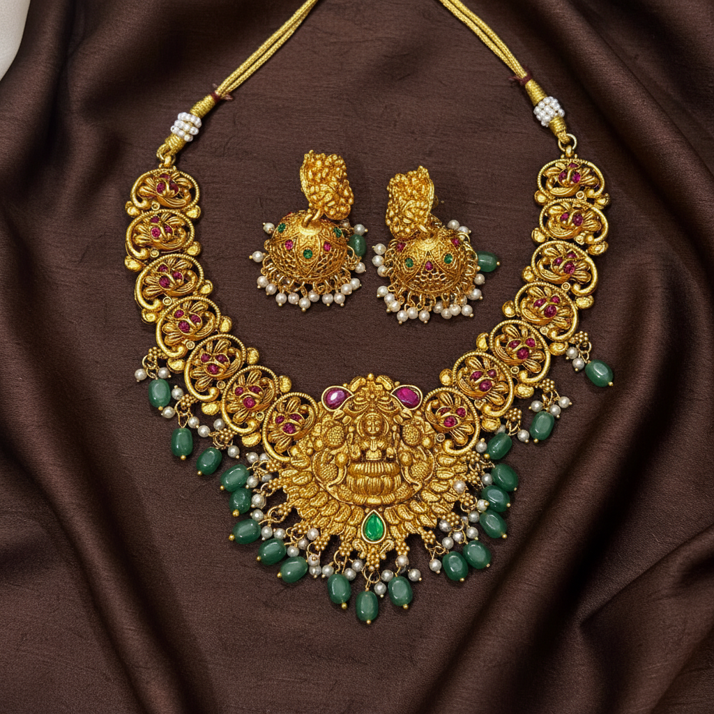 Nakshi Lakshmi Neckalce With Jhumki - NN00915