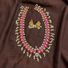 Jadau Peacock Mango Long Haram - KH0053