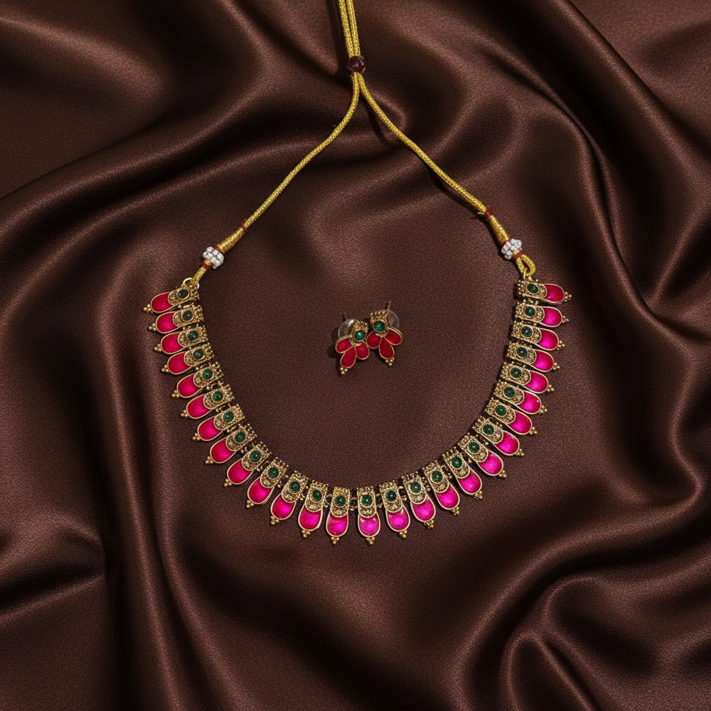 Leaf Painted Necklace - NN0074