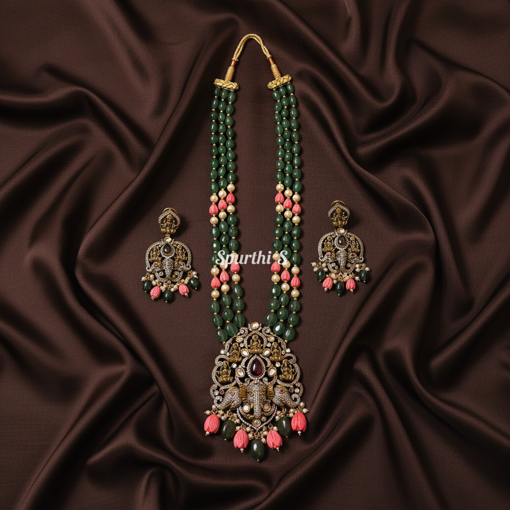 Multicolor Beads Victorian Necklace - BB0051