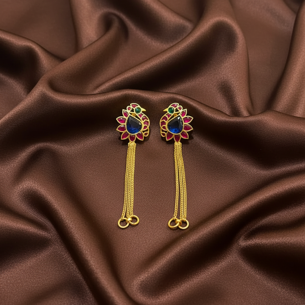 Jadau Peacock Bugadi ear Maatil - MT00106