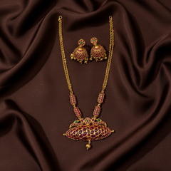 Antique Dark Polish Kempu Designer Pendant Necklace - NN00956