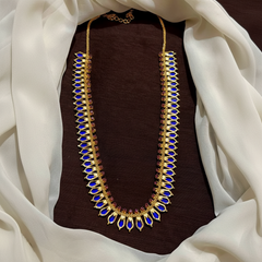 Gold Polish Leaf Pattern Kerala Style Jewelry - NH00145