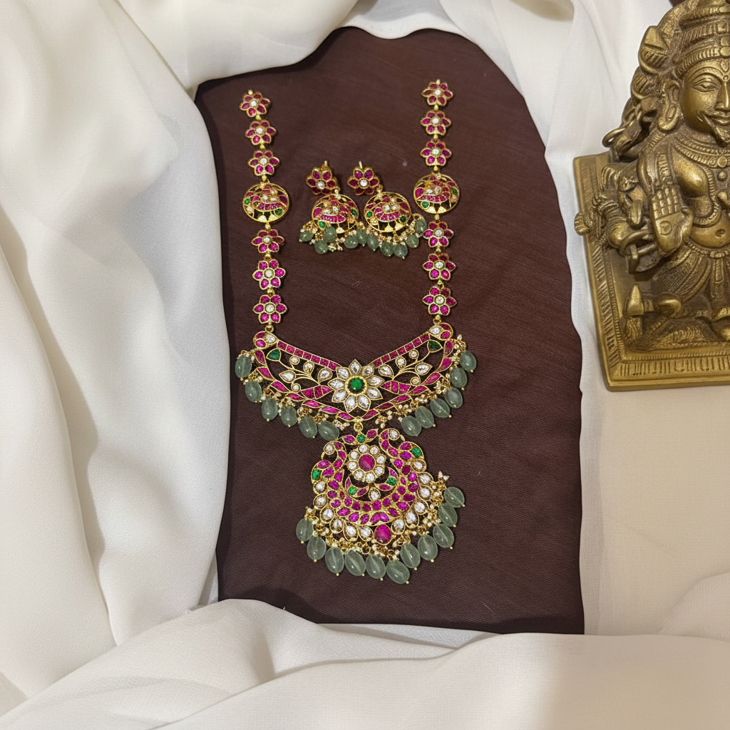 Jadau Long haram with Rani Pendant - KH00424