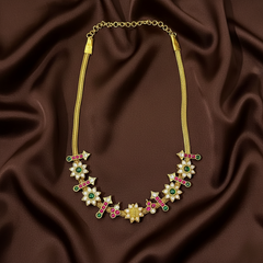 Jadau Kundan Simple Necklace - KN00667