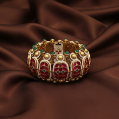 Jadau Grand Openable Gold Replica Bangle - BG00639