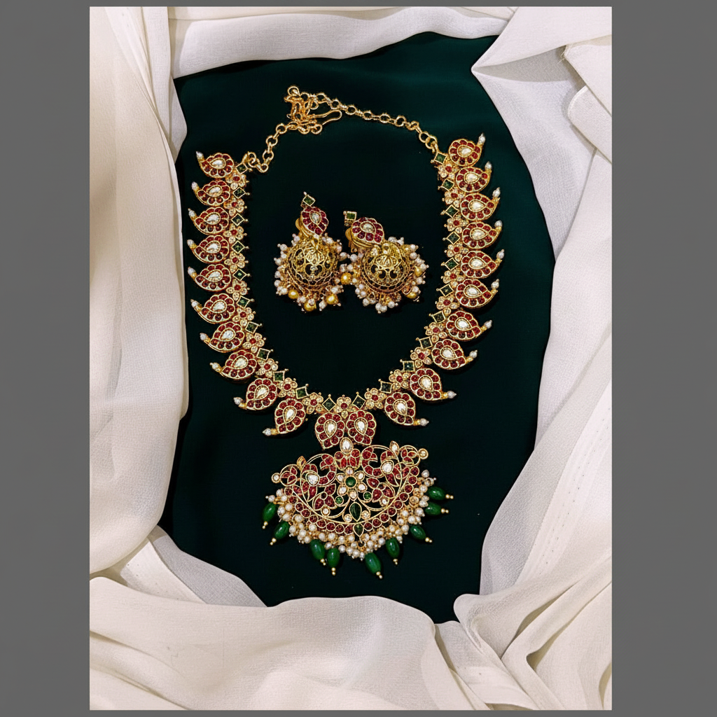 Beautiful Mango Necklace in Nakshi - NN00238