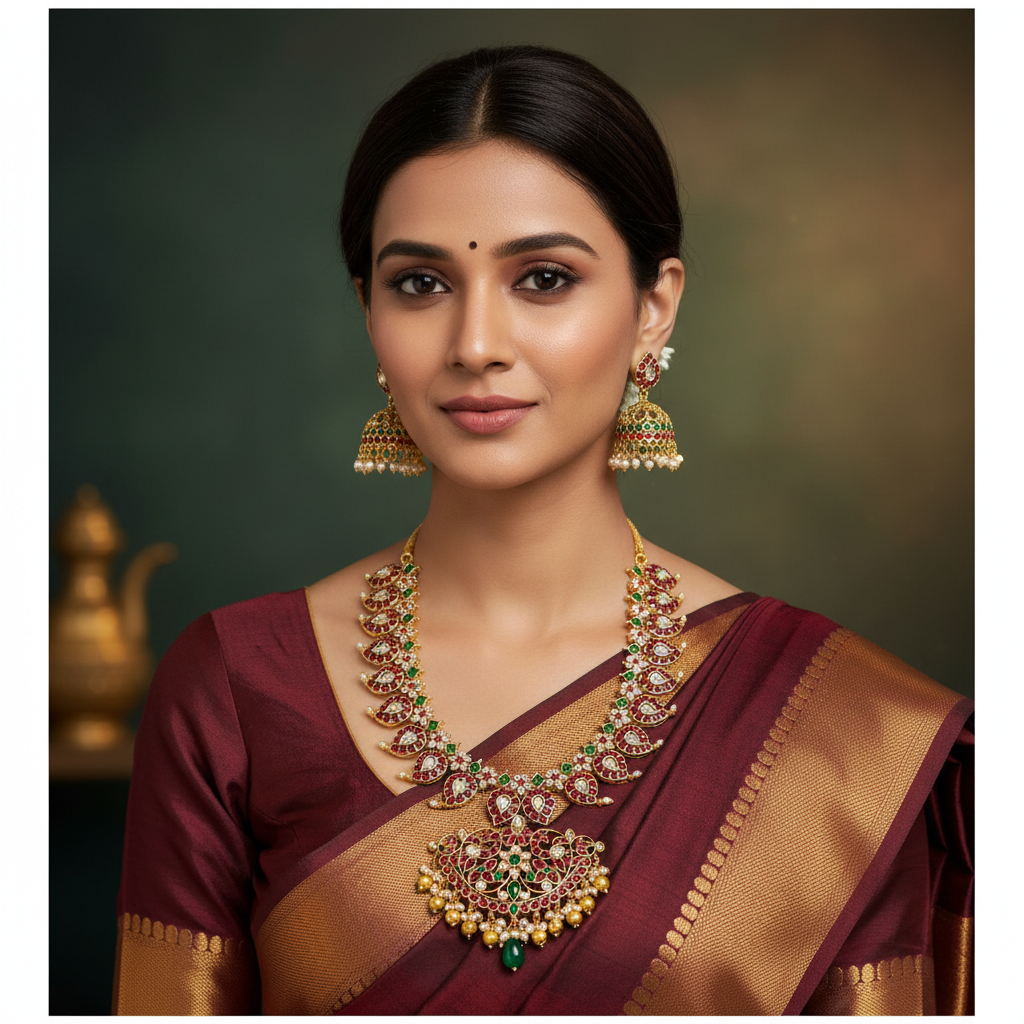 Beautiful Mango Necklace in Nakshi - NN00238