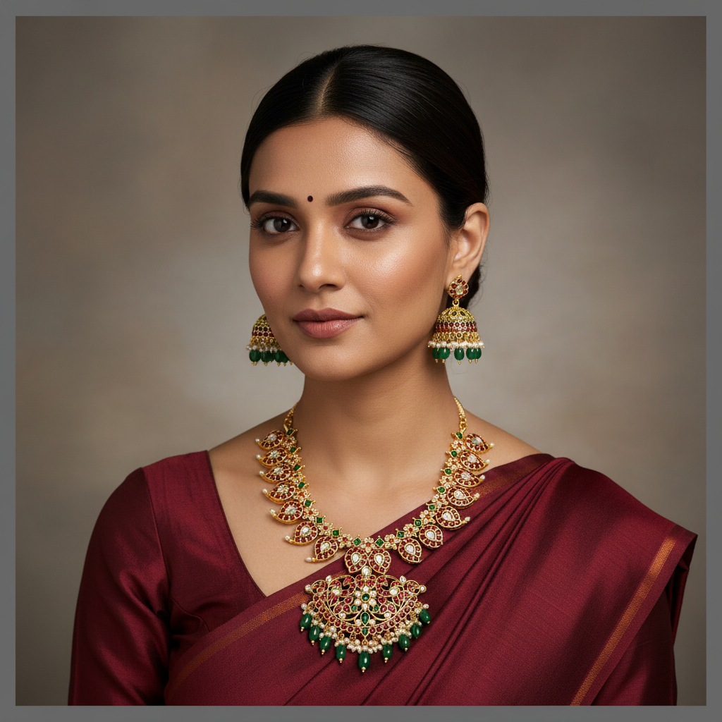 Beautiful Mango Necklace in Nakshi - NN00238