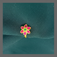 Flower Nose Ring In Kundan - NR0013