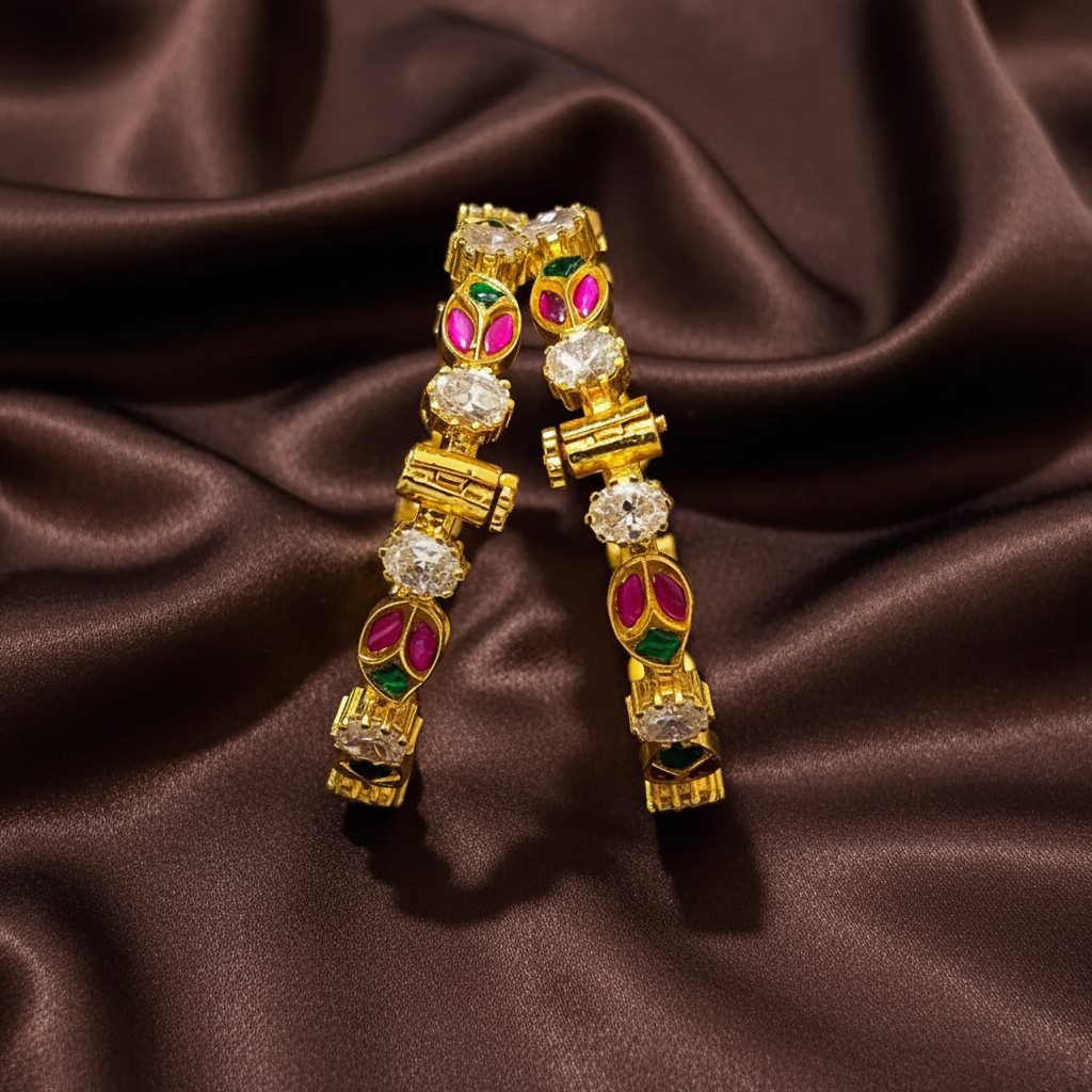 Mango Jadau Mozonite Openable Bangle - BG00669
