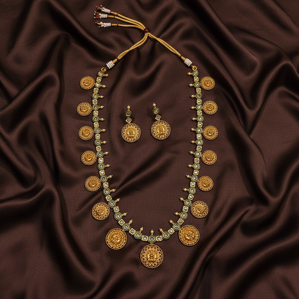 Nakshi Lakshmi Bottu Haram With Kundan Stones - NH00420