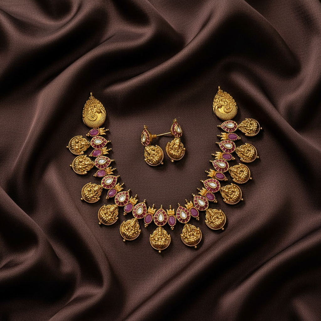 Nakshi Lakshmi Stone Necklace - NN00855