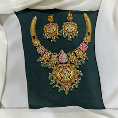 Jadau Antique Polish Kante Set With Earrings - KN00641