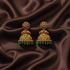 Jadau Multi Flower Jhumkis - KE00581
