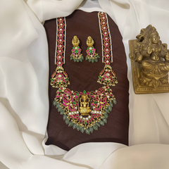 Lakshmi Pendant With Beautiful Long Side Haram - KH00425