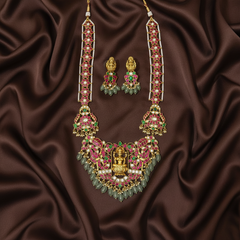 Lakshmi Pendant With Beautiful Long Side Haram - KH00425