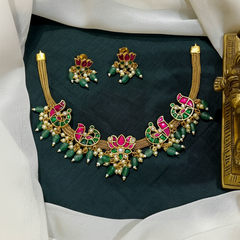 Beautiful Jadau Gold Polish Necklace - KN00638