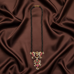 Jadau Pendant Black beads - BD00152