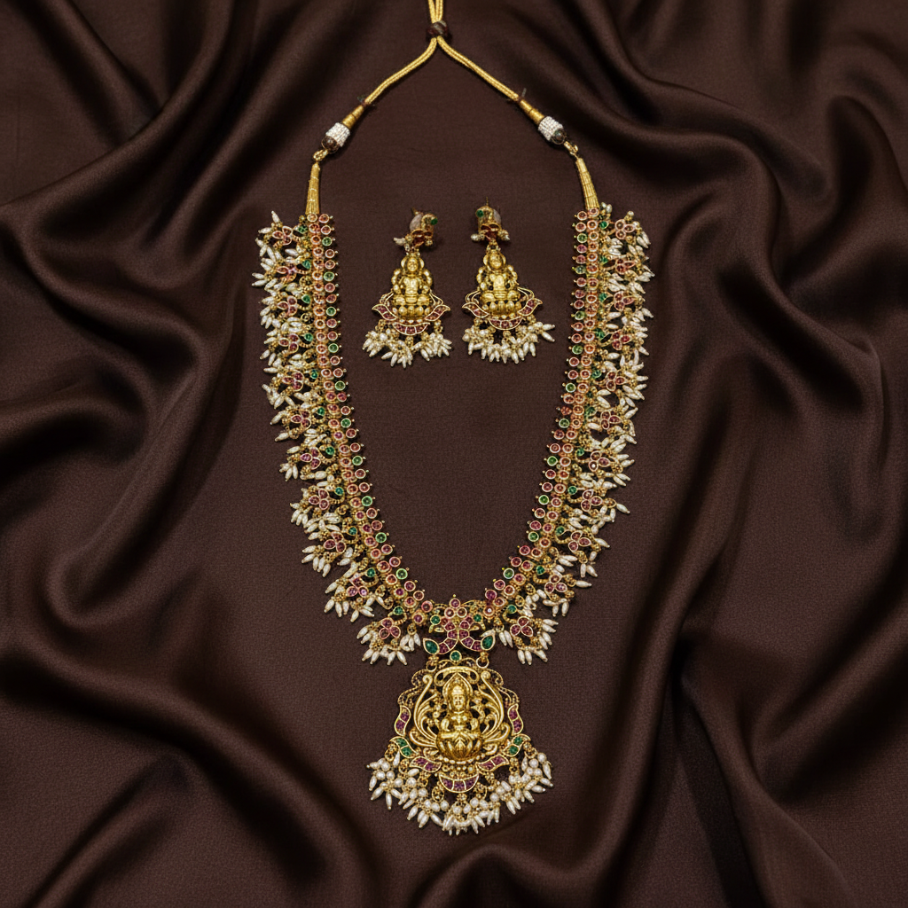 Nakshi Lakshi Rice Pearls Haram - NH00470