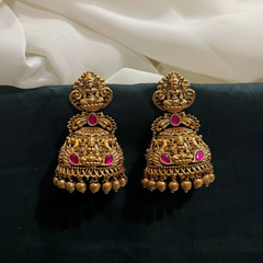 Jadau Lakahmi Nakshi Jhumkis - KE00579