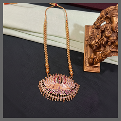 Beautiful Nakshi Chain With Lotus Pendant - NN00815