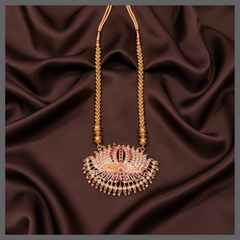 Beautiful Nakshi Chain With Lotus Pendant - NN00815