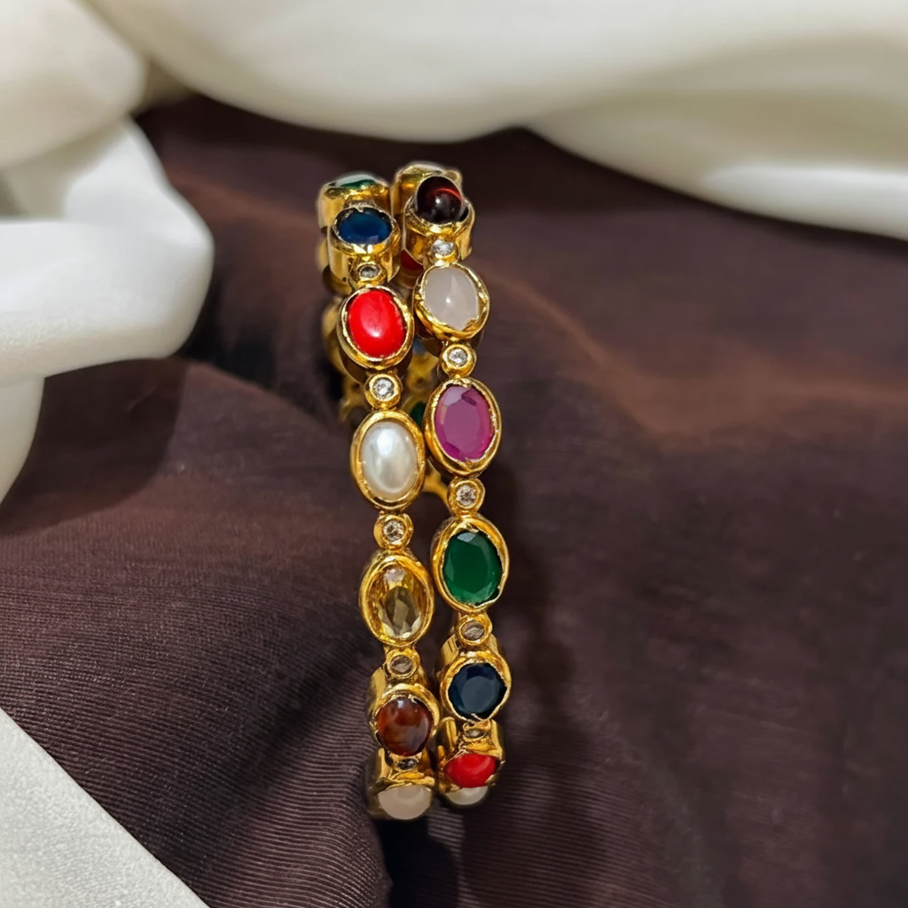 Antique Navarathna Bangles - BG00697