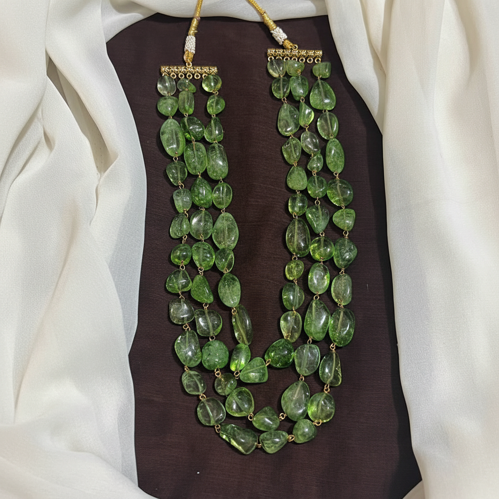 Beautiful 3 liner AD Crystal beads Haram - PB00622