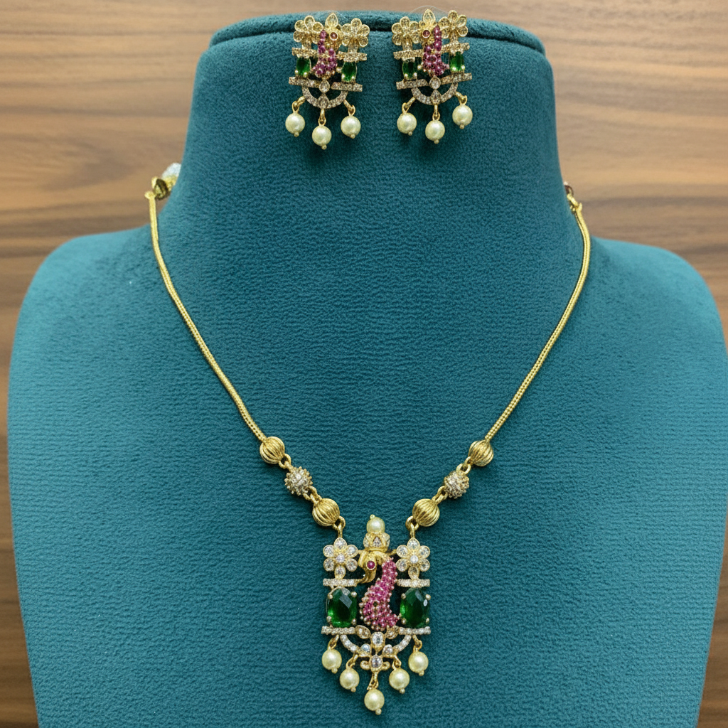 Small Cute Peacock Necklace - NN00908