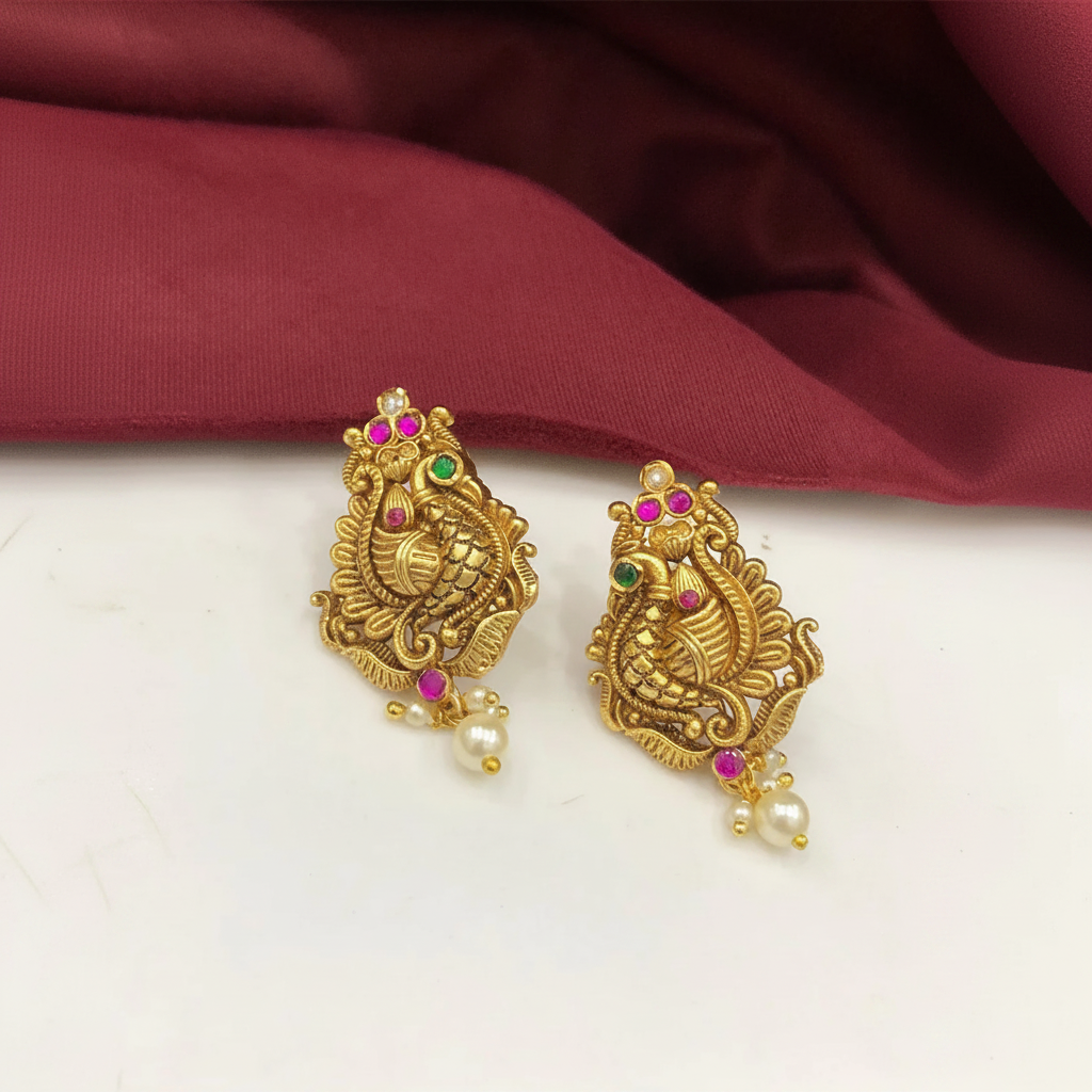 Jadau Peacock Stude - KE00589