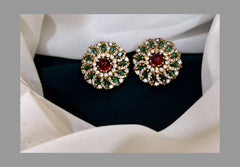 Emerald Flower Earring in Nakshi - NE0150