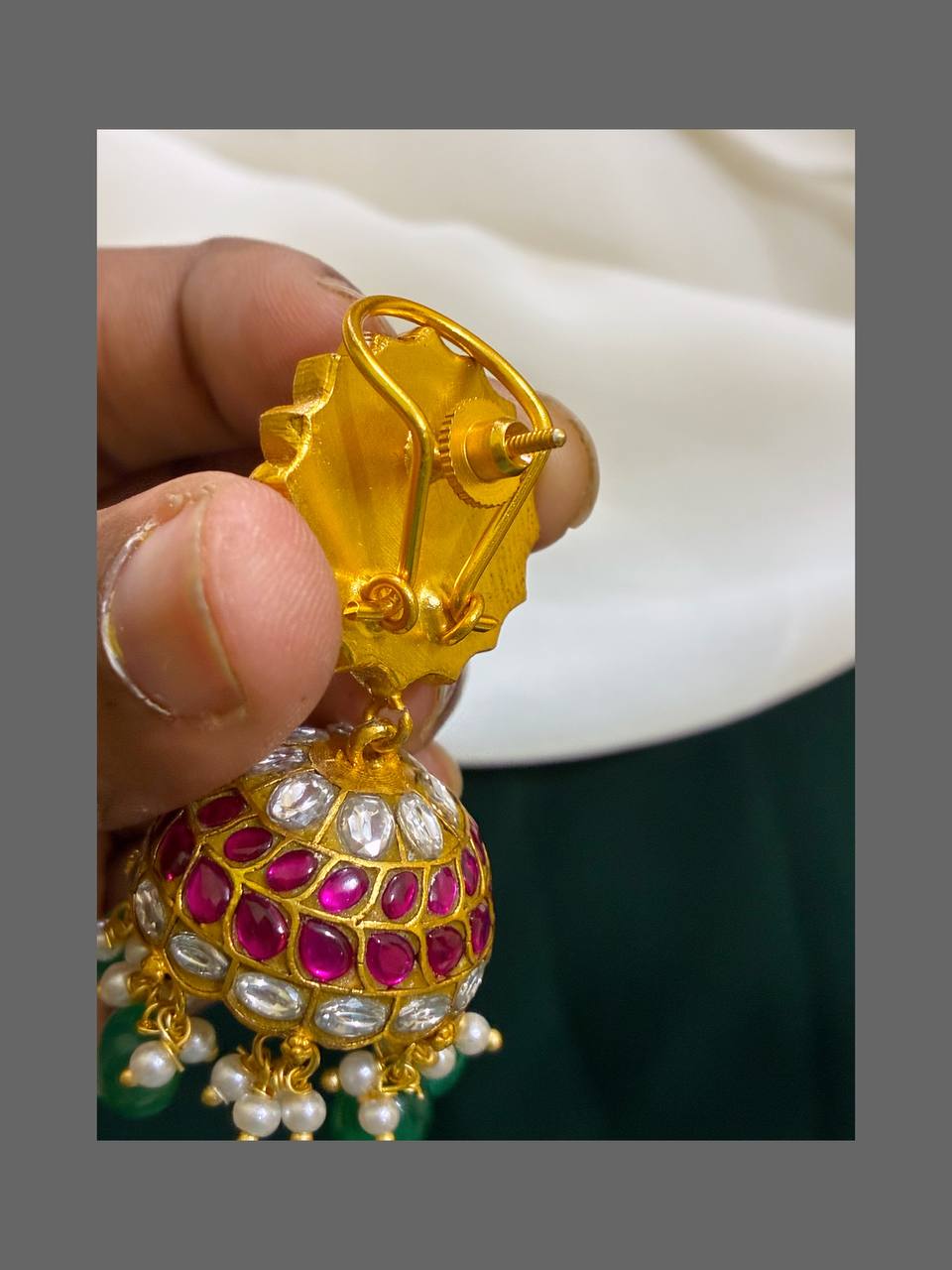 White Stone Jimikki In Kundan - KE00188