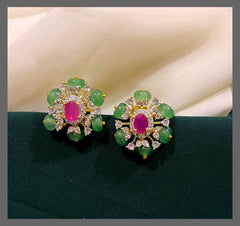 Emerald Stud In Nakshi - NE00438