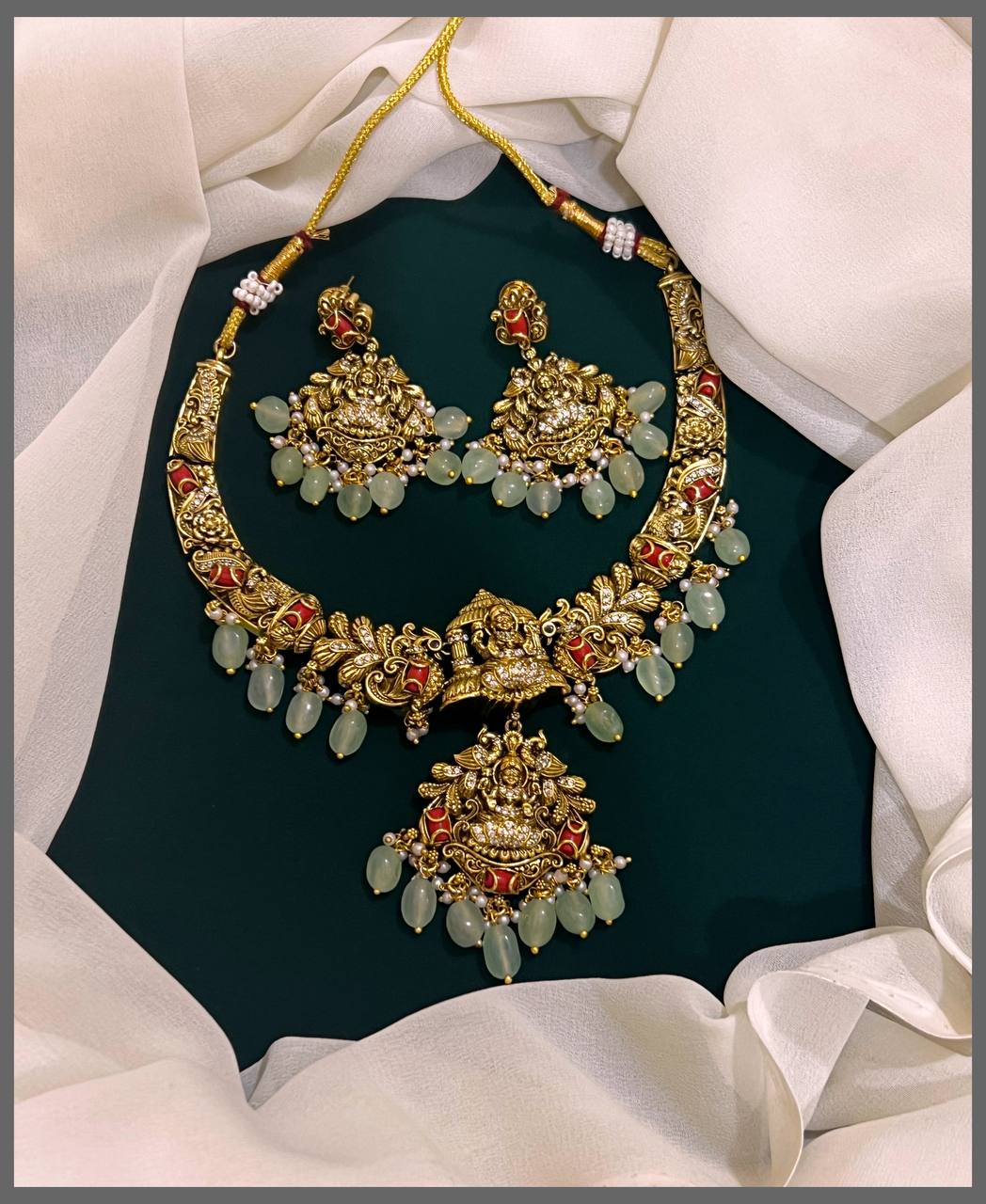 Beautiful Lakshmi Necklace In Nakshi - NN00449