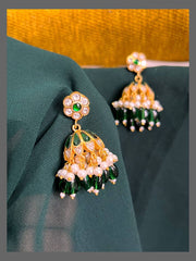Emerald Jhumki In Kundan - KE00485