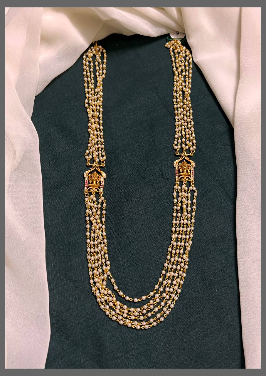 Crystal Beads Haram with Lord Side Pendants - PB00352