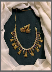 Beautiful Small Lakshmi Necklace In Nakshi - NN00621