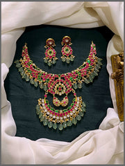 Multi Colour Antique Neckalce in Kundan - KN00548