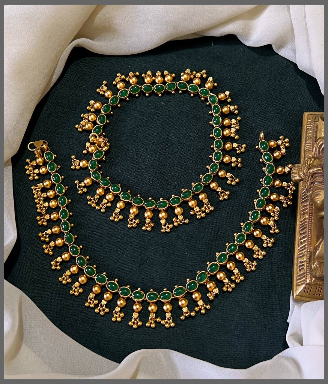 Stone and Pearl Payal in Kundan - PY007