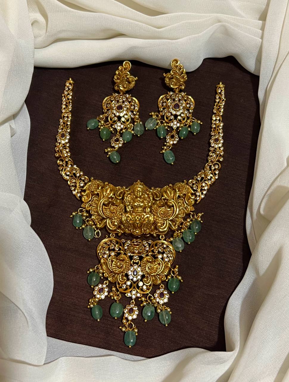 Beautiful Double Step Pendant Lakshmi Necklace - NN00303