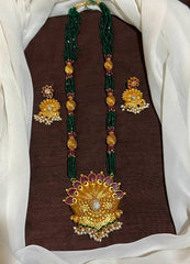 Emerald Beads Peacock Long Haram - PB00412