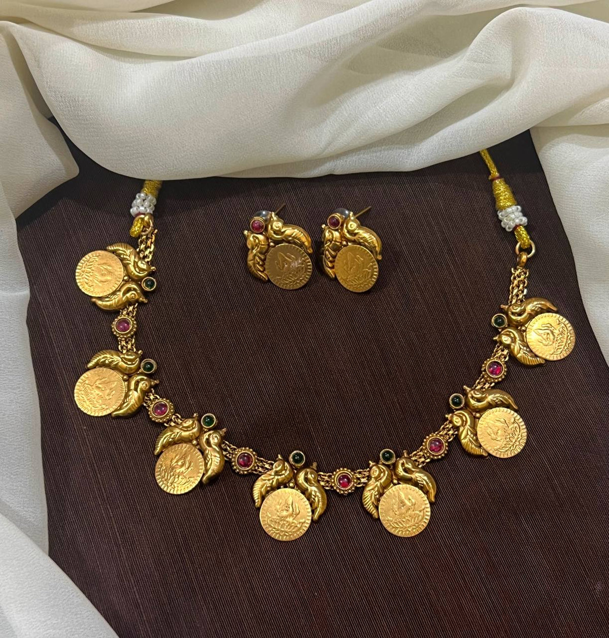 Traditional Kaasu Peacock Neckalce - NN00142