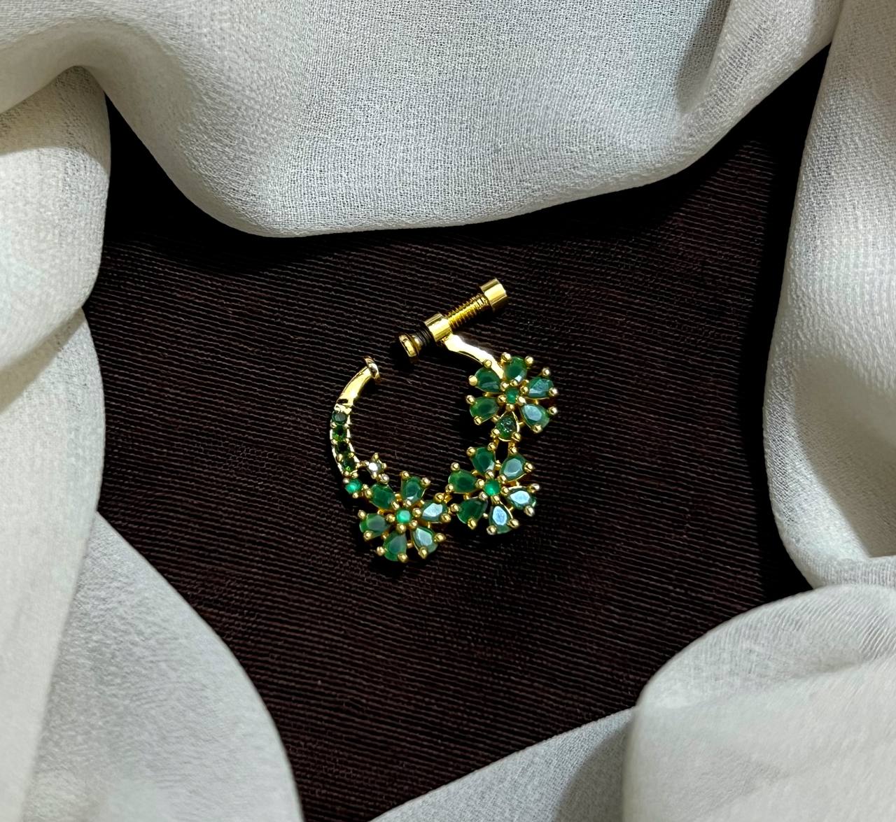 CZ Stone Gold Polish Nose Ring - NR0066