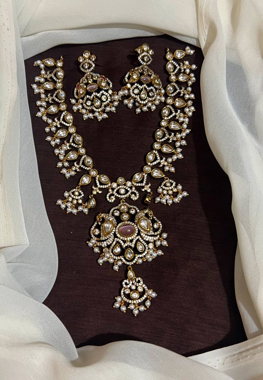 Victorian Polish Necklace With Pearls - VN00204