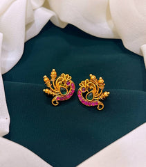 Peacock in Multi color Nakshi Earring - NE080