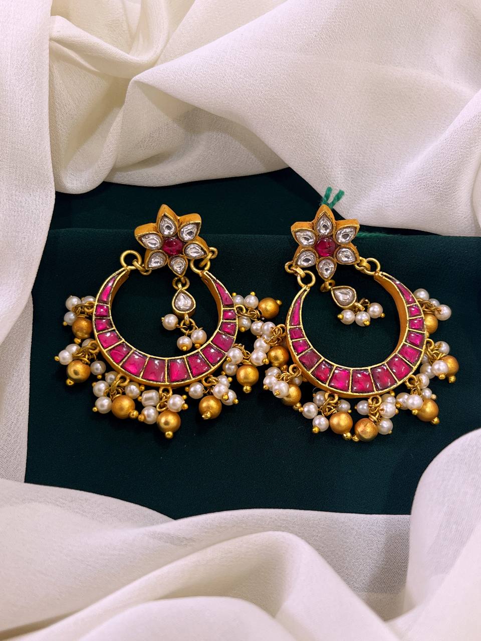 Chand Bali in Ruby Kundan Earrings - KE0084