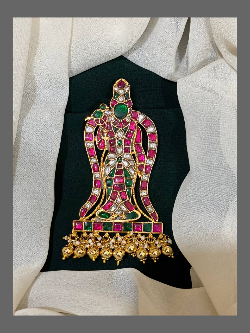 Madurai Meenakshi Devi Pendent in Kundan - KP0079